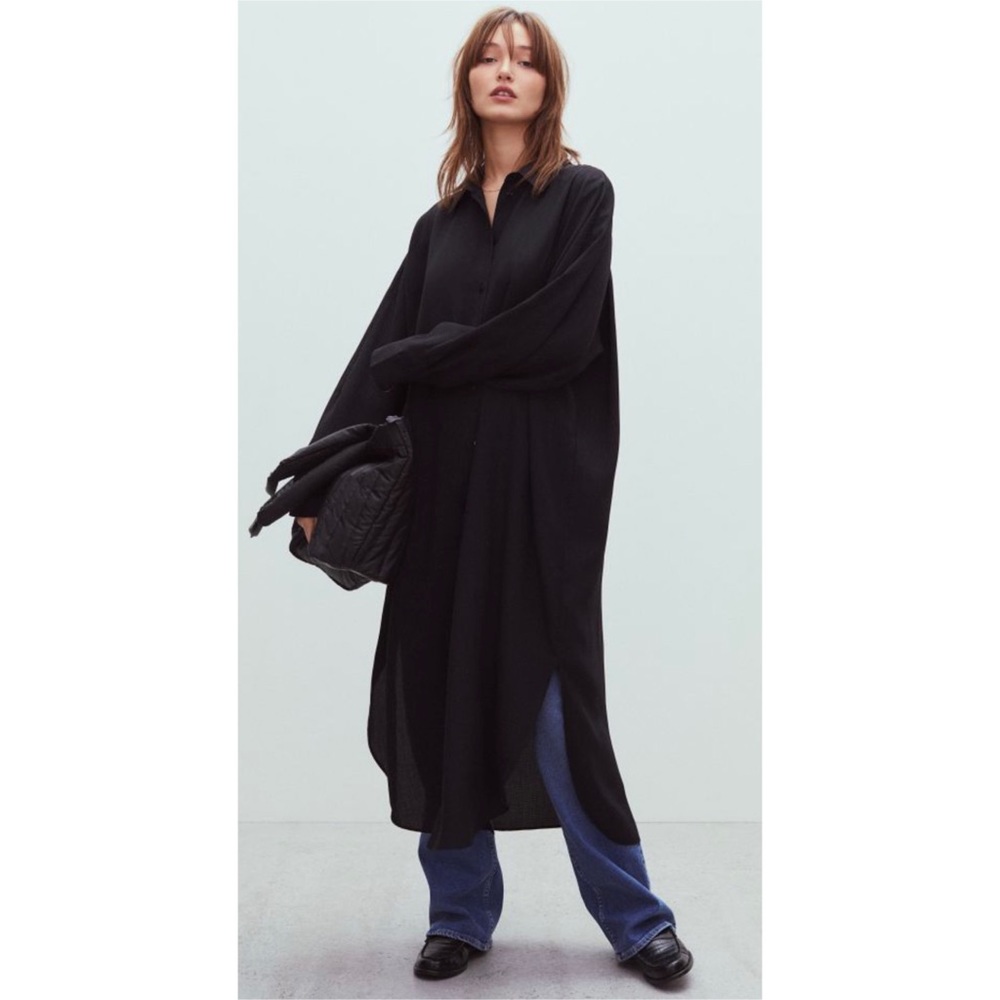 H&M Black Long shirt Dress